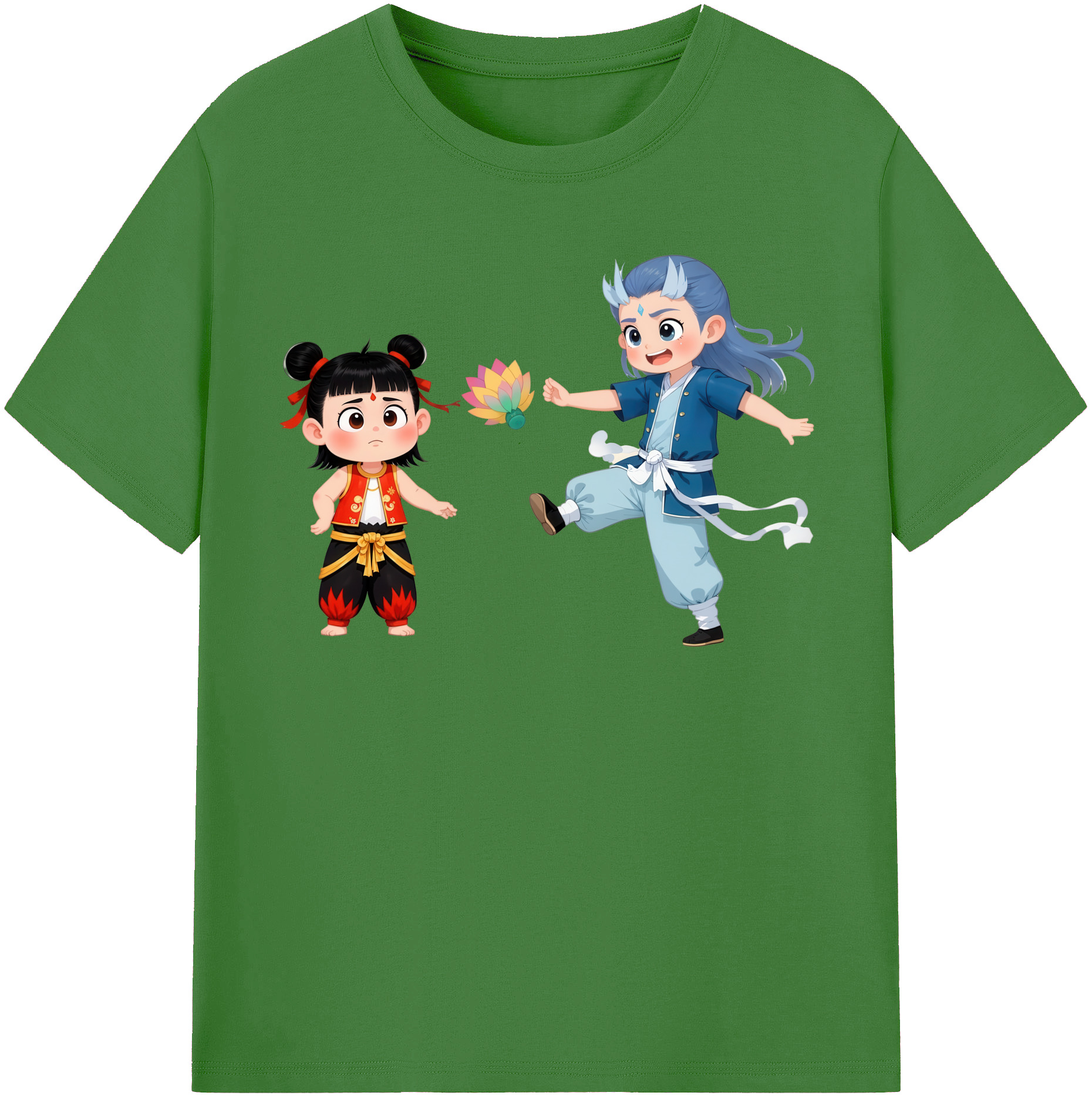 （画像用） Ne Zha 2 ナタ 魔童の大暴れ レディースカジュアルプリントTシャツ（綿100％）